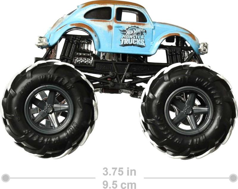 Hot Wheels Monster Trucks, 1 Toy Truck in 1:64 Scale & 1 Crushable Car, Vehicle Play for Kids & Collectors (Styles May Vary)