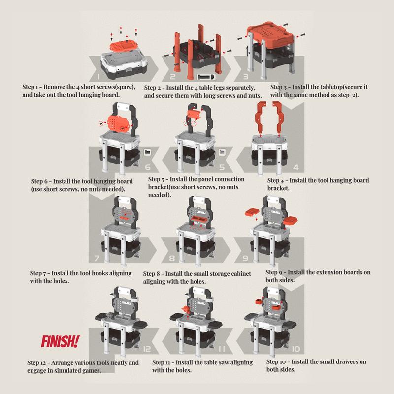 Toy Series - 78 pcs Mobile Tool Table: Little Engineer's Dream Workshop; High quality pretend play; summer holiday; birthday gift;