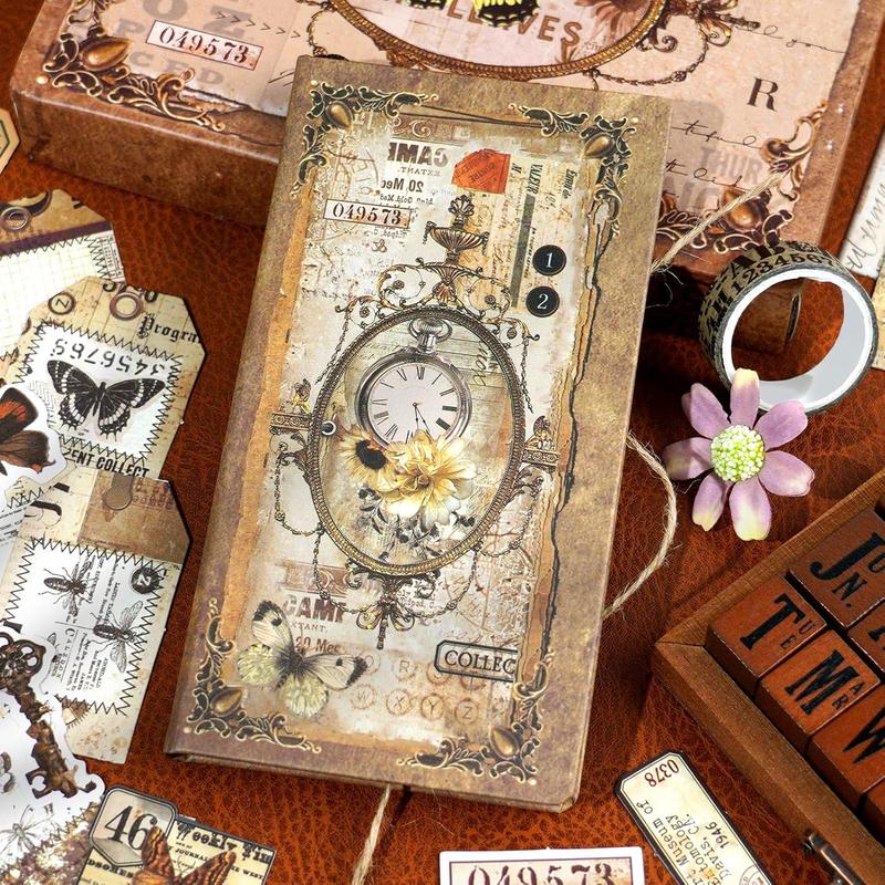 Funto Scrapbooking Kit: The Love Poems Series - Dusk Hour, Tales of Begonias, Vintage Items, Retro Merchandise. Ideal for bullet journaling, scrapbooking, planner DIY, and craft collage.