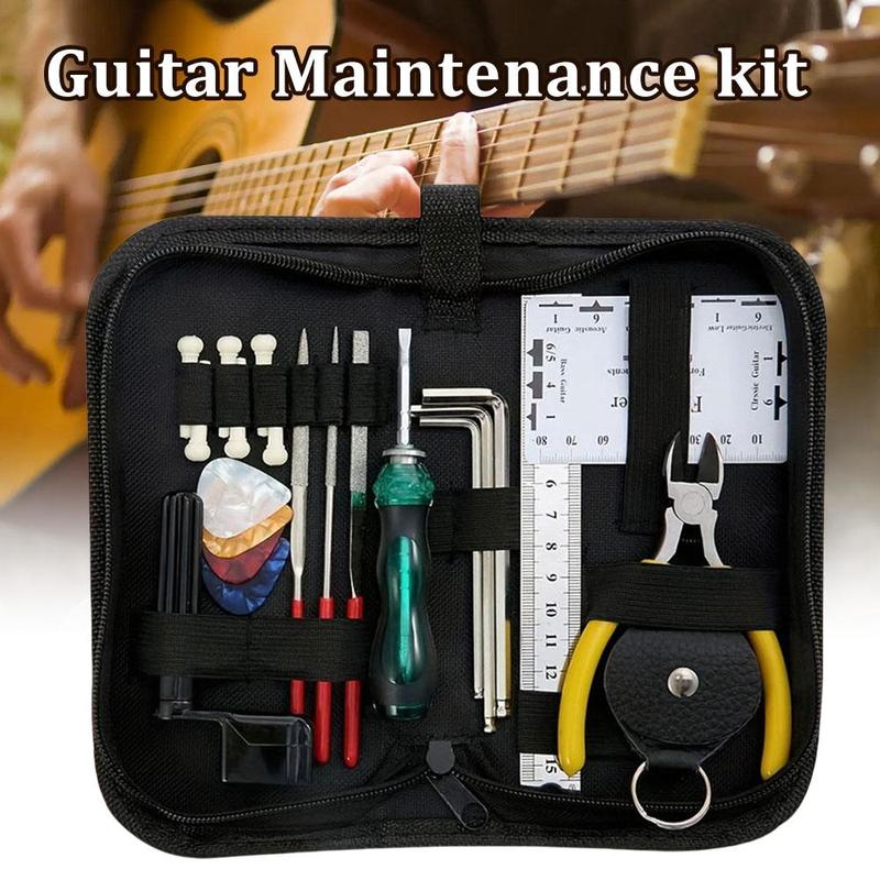 Guitar Maintenance Kit, 1 Set Including Guitar Strap & Capo & Clip-on Electronic Guitar Tuner & Guitar Maintenance Kit, Guitar Accessories for Men & Women