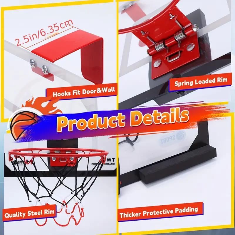 Indoor Basketball Hoop For Kids & Adults, Mini Basketball Hoop With Electronic Scoreboard 4 Balls With Electronic Scoreboard And Sounds, Basketball Toys For 3 4 5 6 7 8 9 10 11 12 Year Old Boys