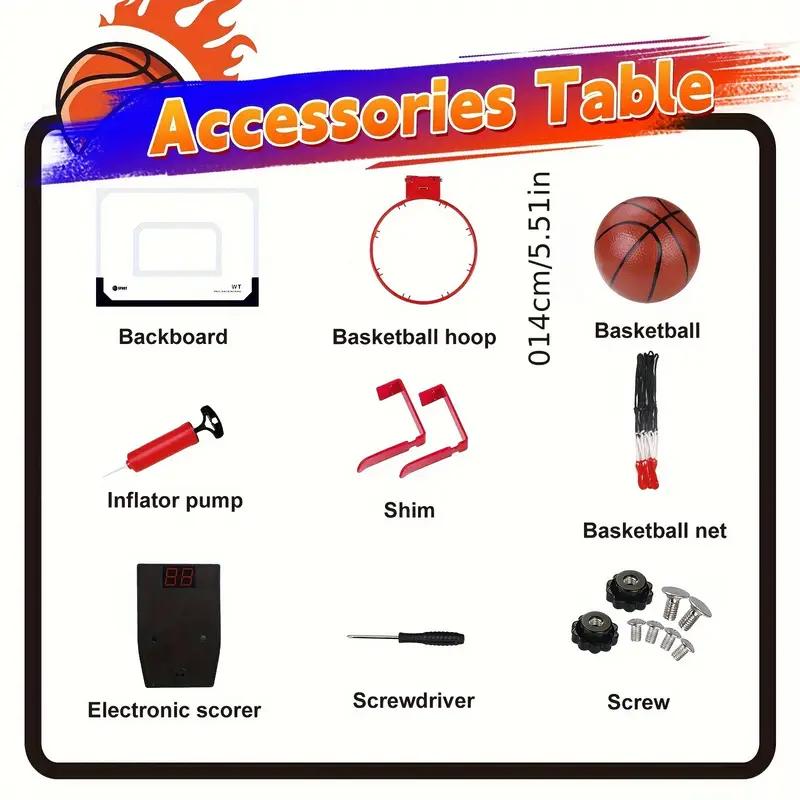 Indoor Basketball Hoop For Kids & Adults, Mini Basketball Hoop With Electronic Scoreboard 4 Balls With Electronic Scoreboard And Sounds, Basketball Toys For 3 4 5 6 7 8 9 10 11 12 Year Old Boys