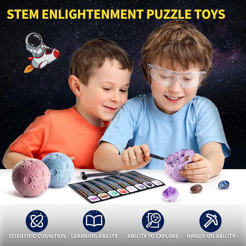 GobiDex Gemstones Dig Kit, Solar System Science Kit for Kids, Excavate 15 Real Gems, STEM Educational Space Toys Planet Collection Kit, Archaeology Geology Science Projects Gift for Boys&Girls Age 6+