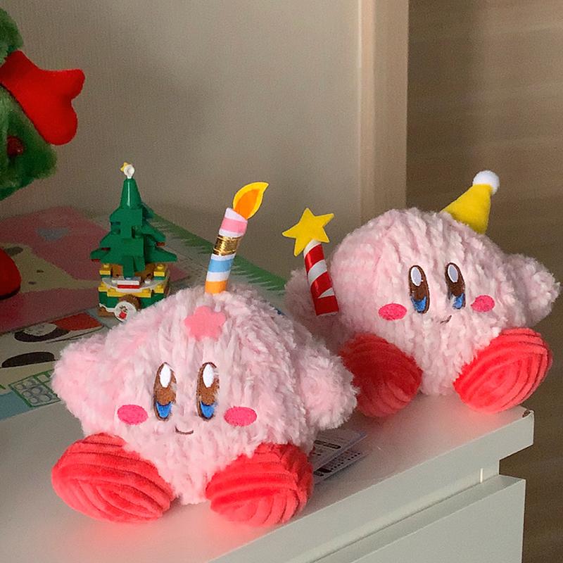 Kawaii Kirby Plush Toys Cartoon Birthday Star Kirby DIY Birthday Cake Decoration Desktop Kawaii Accessories Juguetes Para  Niños