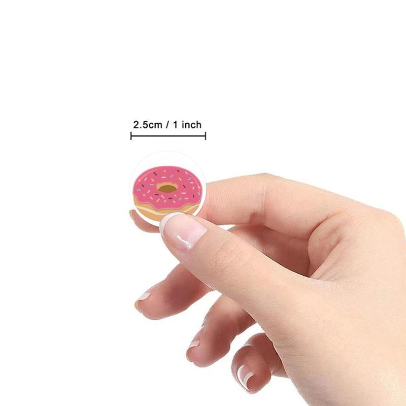 500pcs roll Donut Pattern Sticker, Cute Multi-purpose Sticker for DIY Craft, Decoration, Scrapbook