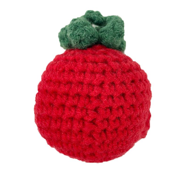 Cute Knitted Tiny Things Tomato with Base, Handmade Woolen Tomato Decor, Funny Crochet Tomato Doll for Home Decor, Gift, Stress Relief Office Tomato Doll