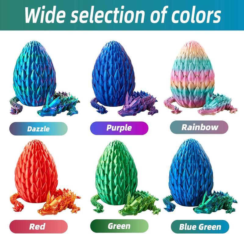 3D Printed Dragon Egg, Oriental dragon，15lnch Crystal Dragon inDragon Egg,Surprise Egg,Articulated Dragon,Fidget Toys for Executive Home OfficeDecor,Toys for Kids Gifts dragon sculpture,