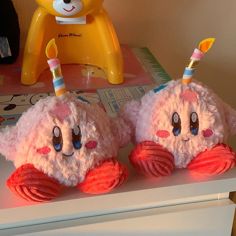 Kawaii Kirby Plush Toys Cartoon Birthday Star Kirby DIY Birthday Cake Decoration Desktop Kawaii Accessories Juguetes Para  Niños