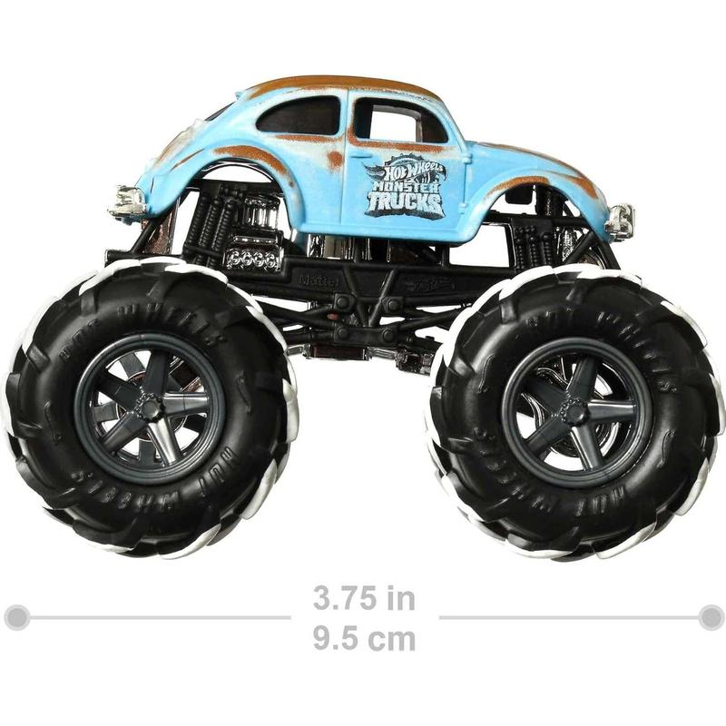 Hot Wheels Monster Trucks, 1 Toy Truck in 1:64 Scale & 1 Crushable Car, Vehicle Play for Kids & Collectors (Styles May Vary)