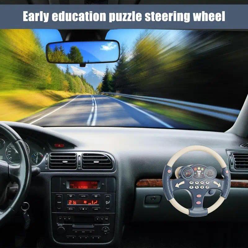 Electric Steering Wheel Children's Simulation Driving Steering Toy Pretend Play Driver Early Education Puzzle Toys for Boys Girl