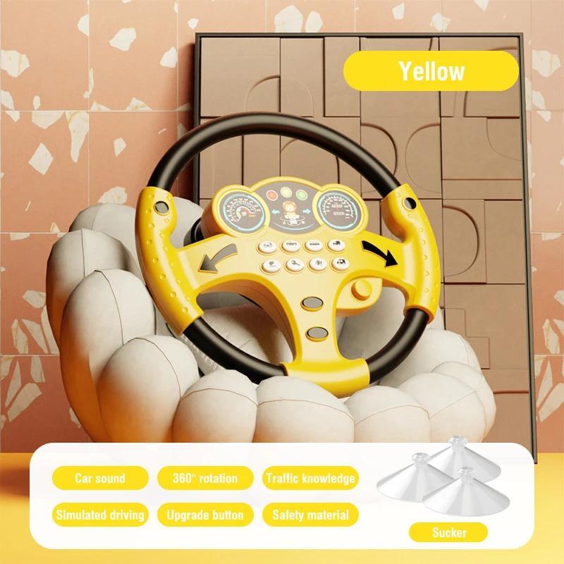 Electric Steering Wheel Children's Simulation Driving Steering Toy Pretend Play Driver Early Education Puzzle Toys for Boys Girl