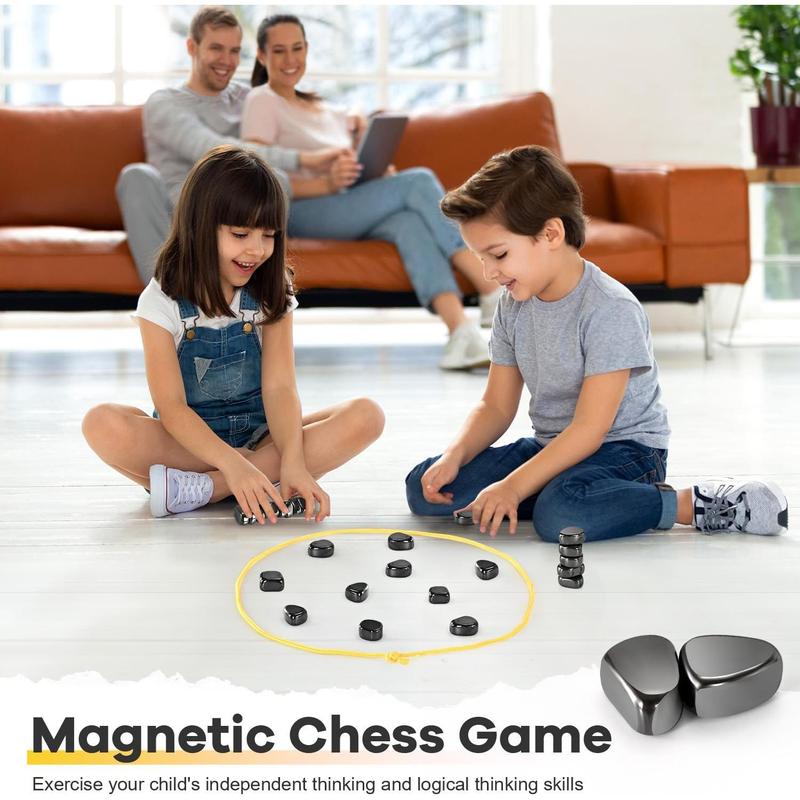 Magnetic Chess Game, Magnet Game with Rope, Party Travel Desktop Magnetic Strategy Game, Kids Gifts Family Games Educational Games for Kids and Adults