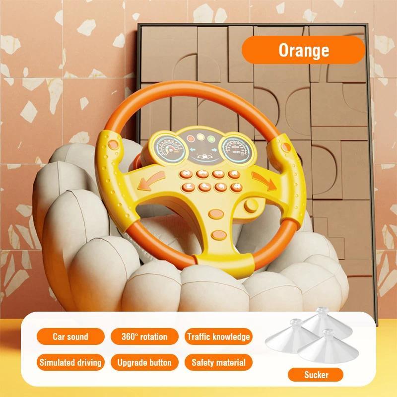 Electric Steering Wheel Children's Simulation Driving Steering Toy Pretend Play Driver Early Education Puzzle Toys for Boys Girl