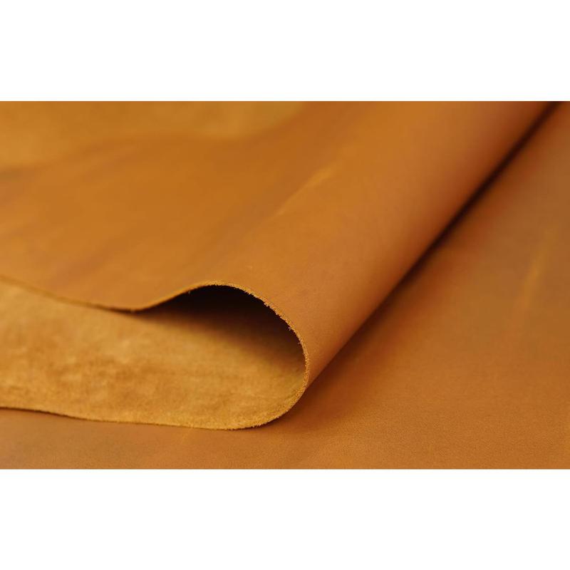 Buffalo Leather Sheet 2.0-2.2mm(5-5.5oz) Thick Finished Full Grain Buffalo Leather  Crafts Tooling Sewing Hobby Workshop Crafting Leather( Brown 10