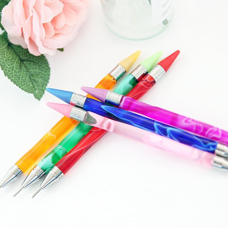 Random Color Dual-ended Diamond Art Dotting Pen for Christmas Gift, 1 Count Diamond Art Wax Pencil, DIY Diamond Art Accessories for Gifts