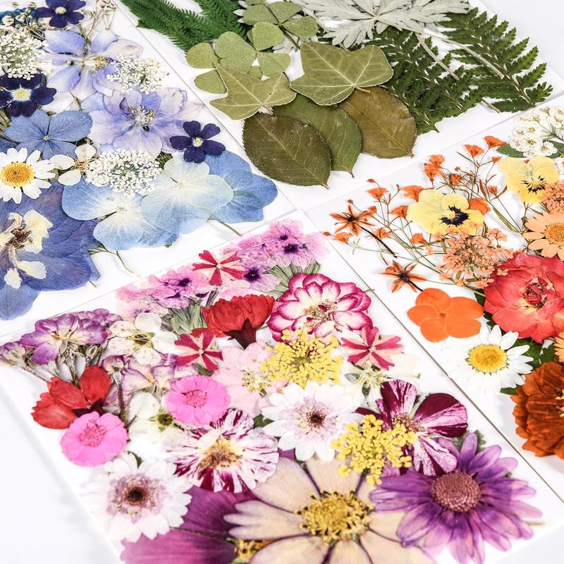 Dried Flower Set, 4 Packs Pressed Flowers for Resin Molds, Real Dried Flower Leaves for Resin Jewelry Making, Dry Flowers for Scrapbooking Crafts