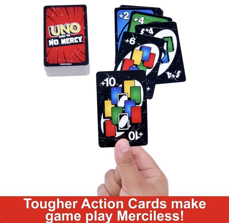 UNO Show 'em No Mercy Card Game by Mattel - 196 Cards, Ultimate Competitive Game for All Ages