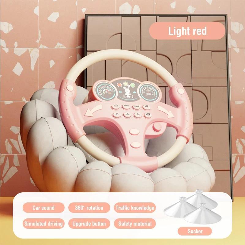 Electric Steering Wheel Children's Simulation Driving Steering Toy Pretend Play Driver Early Education Puzzle Toys for Boys Girl