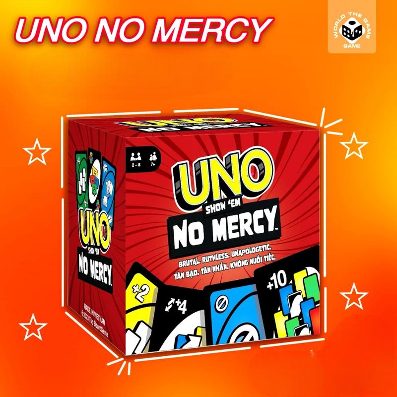 UNO Show 'em No Mercy Card Game by Mattel - 196 Cards, Ultimate Competitive Game for All Ages