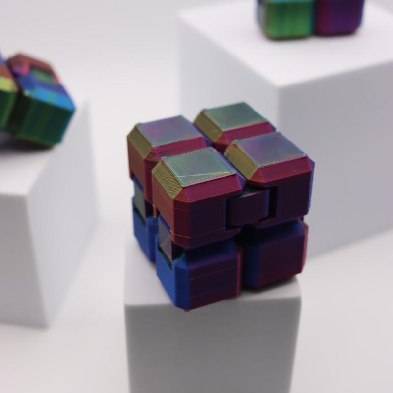 3D Printed - Infinity Mechanical Cube Figurine