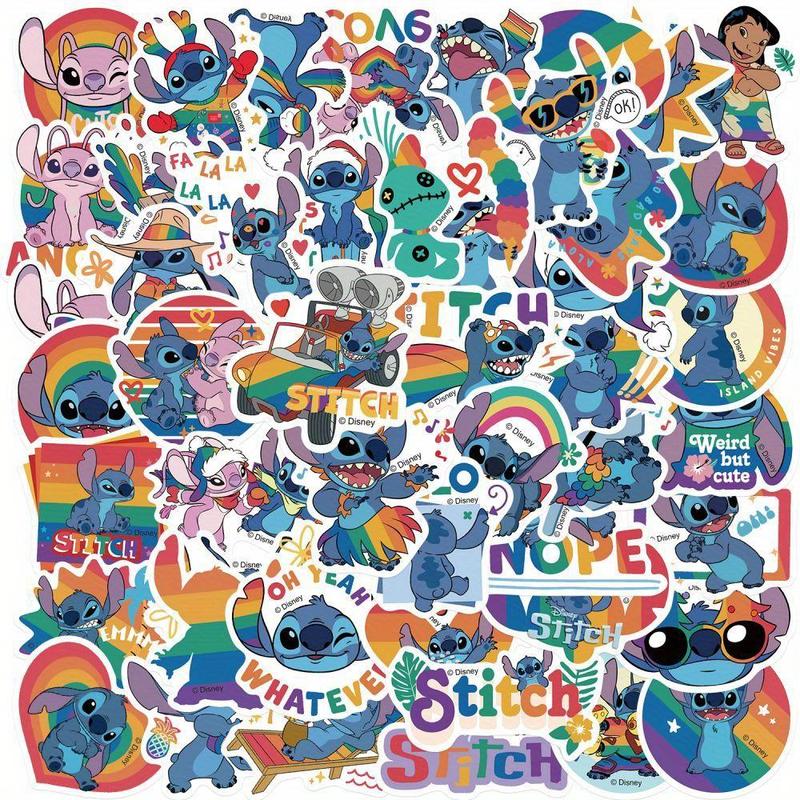 Cartoon Stitch Pattern Sticker (100pcs), Cute Animal Pattern Decorative Stickers, Diy Decals for Water Bottle, Laptop, Phone Case, Scrapbooking, Journal Making