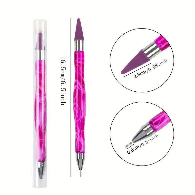 Random Color Dual-ended Diamond Art Dotting Pen for Christmas Gift, 1 Count Diamond Art Wax Pencil, DIY Diamond Art Accessories for Gifts