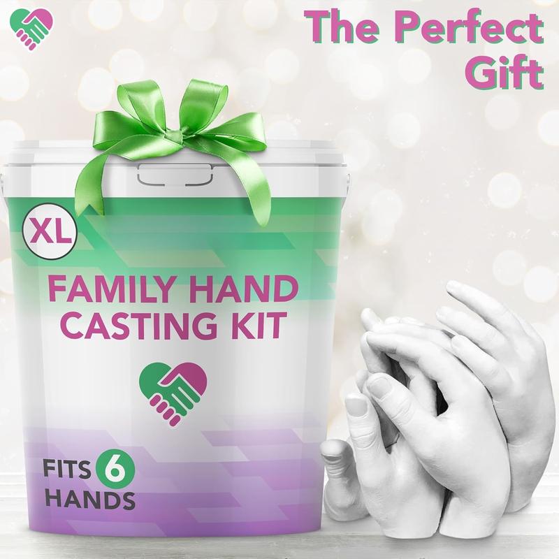 Huge Oversize XL Family Hand Casting Kit - Family Size Hand Molding Kit - Casts 6 Hands Comfortably Adults & Kids, Gifts for Family with Kids - Thanksgiving Gifts