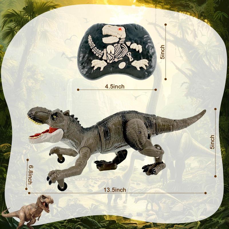 Dinosaur Island RC T-rex Toy, Swift Movement & Water Spray - Gift for Boys and Holidays Remote Control