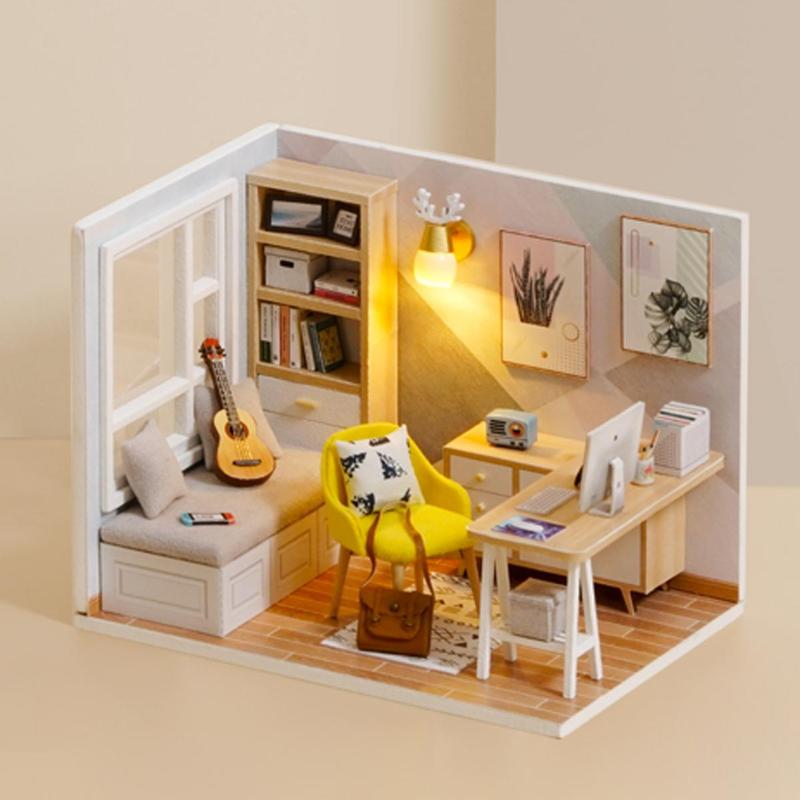 Wooden Book Nook Kit, 1 Box DIY Miniature Book Nook Kit, Creative Wooden Book Nook Kit, DIY Miniature Book Nook Kit for Teens and Adults