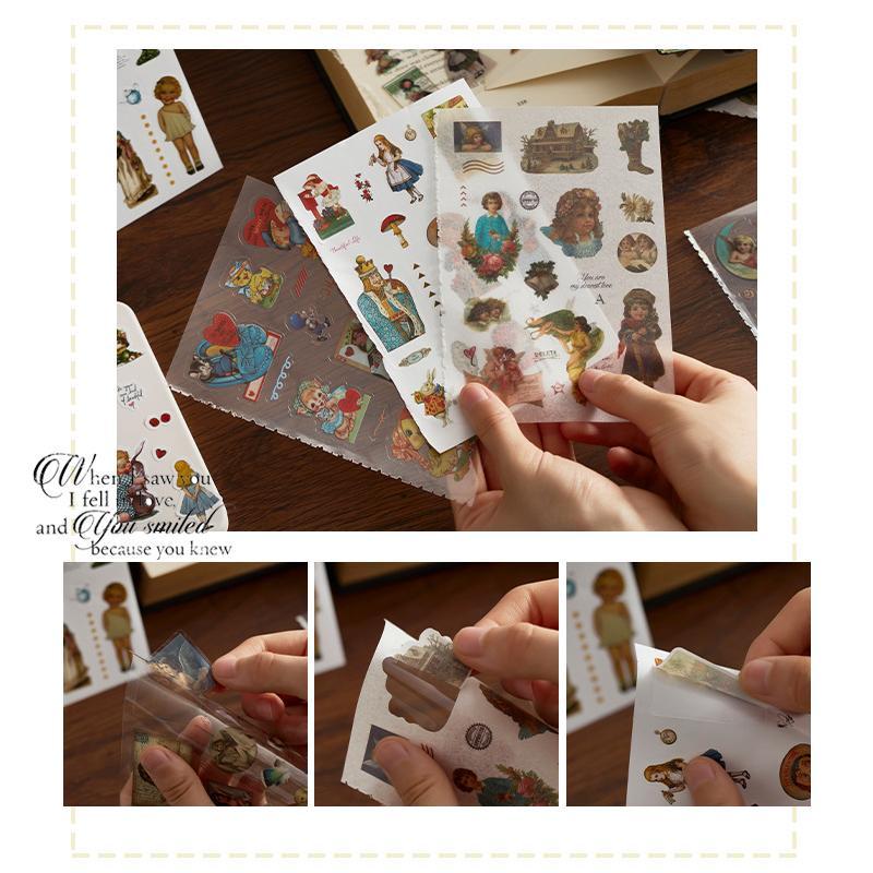 Retro Manor Series Sticker Book, 20sheets set Mixed Pattern Decorative Stickers, Illustration Sticker Books For DIY, Office Stationery & Supplies