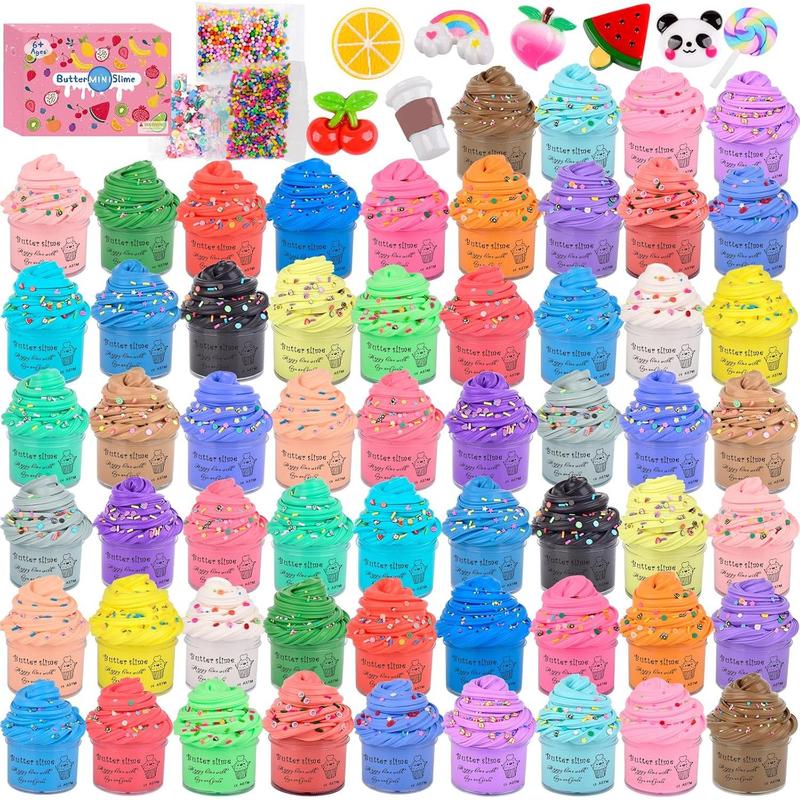 58 Pack Mini Butter Slime Kit,Super Soft and Non-Sticky,DIY Putty,Peach Slime,Stress Relief Toy for Girls and Boys Age 10-12, Slime Toys,Goodie Bag Stuffers.