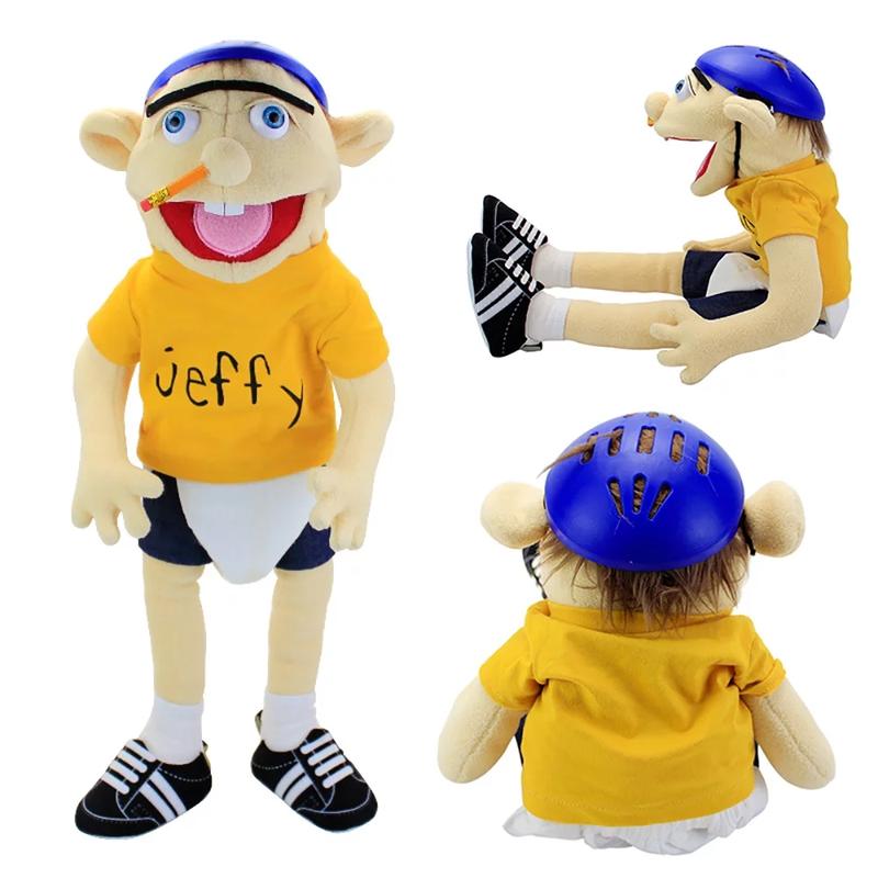 23'' Jeffy Puppet Plush Toy, Suitable for Small and Large Hand Puppet Toys, Soft and Fun Hand Puppets Gifts for Xmas New Years Thanksgiving Birthday Children's Day