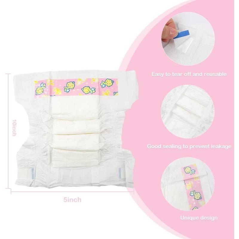 CHAREX Baby Doll Diapers Pack - 10 Pieces Newborn Dolls Diapers Refill, Doll Accessories for 18-24 Inch Reborn Dolls