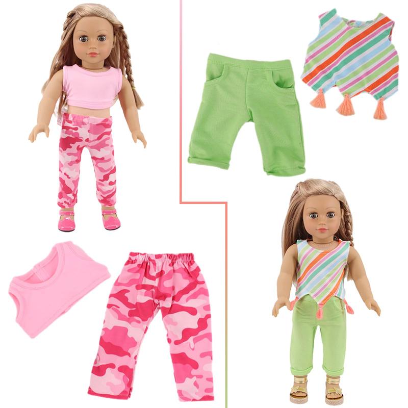 17 Pcs American Doll Clothes and Accessories for 18 Inch Doll, Including 18 Inch Doll Clothing Outfits Dress Pajama Frocks