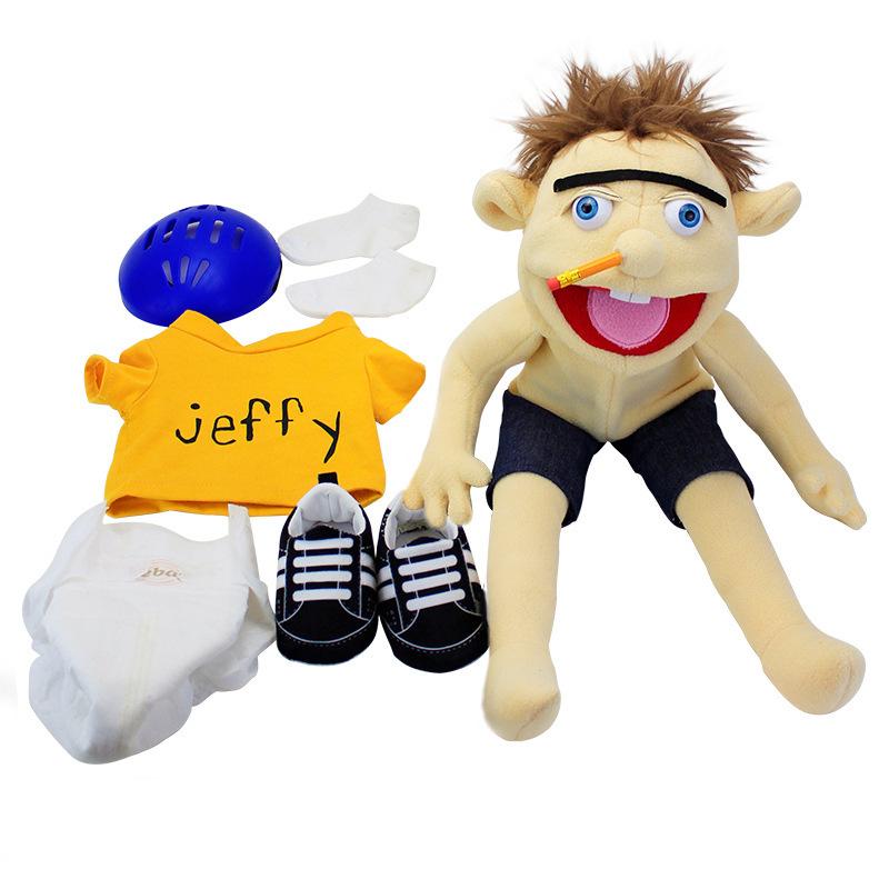 23'' Jeffy Puppet Plush Toy, Suitable for Small and Large Hand Puppet Toys, Soft and Fun Hand Puppets Gifts for Xmas New Years Thanksgiving Birthday Children's Day