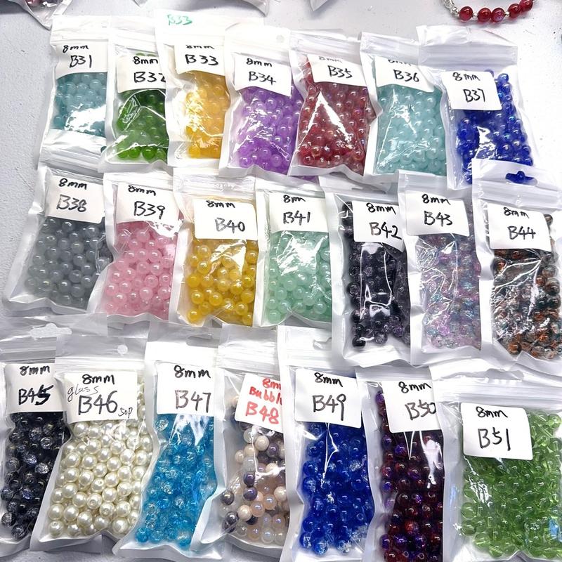 DIY 50pcs glass beads Natural semi-finished porcelain beads for bracelet necklace making