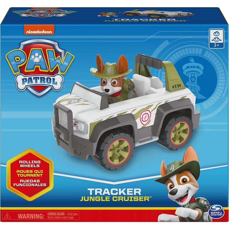 Paw Patrol, Tracker’s Jungle Cruiser Vehicle with Collectible Figure, for Kids Aged 3 and up