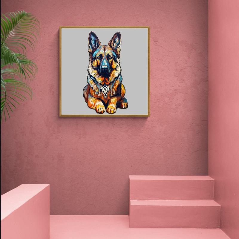 German Shepherd Wooden Jigsaw Puzzle - Perfect for Kids and Adults