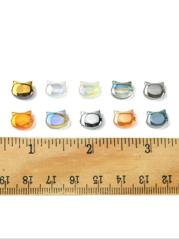 Mixed Color Cat Shaped Glass Beads, Cute Beads for Jewelry Making, Fashion Accessories for Bracelet & Necklace & Earrings Making