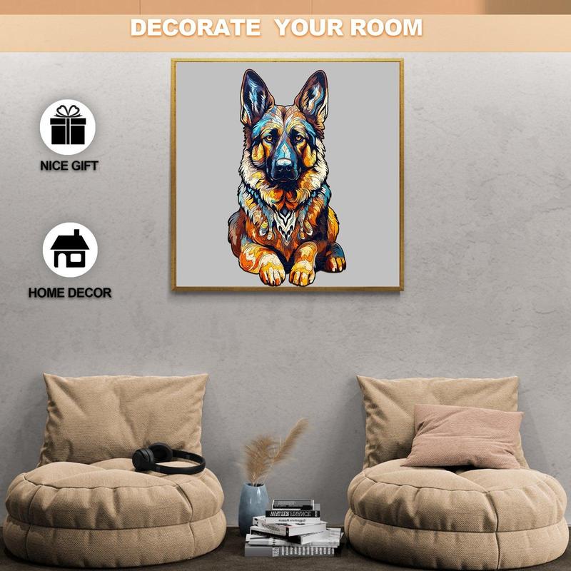 German Shepherd Wooden Jigsaw Puzzle - Perfect for Kids and Adults