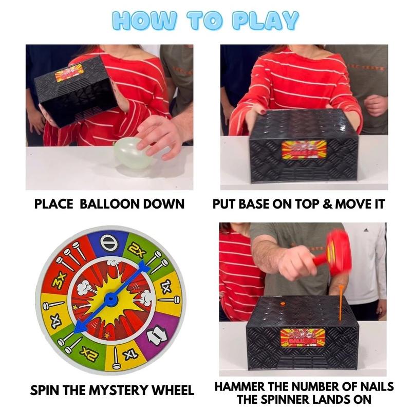 Wack A Balloon Game - Interactive Balloon Popping Board Game For Family Game Nights - Hot