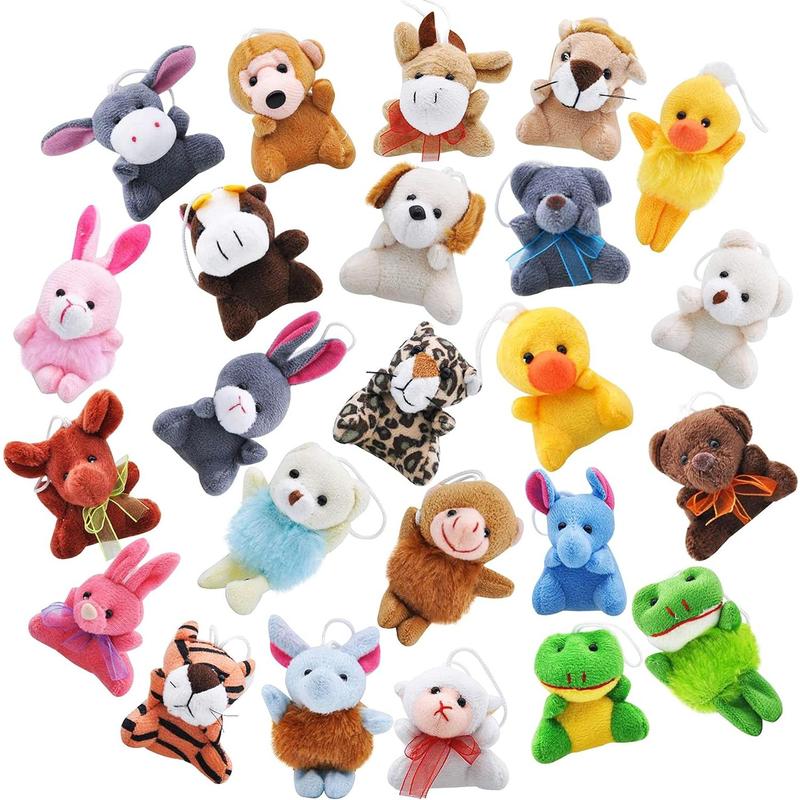 24 Pack Mini Animal Plush Toy Assortment (24 Units 3