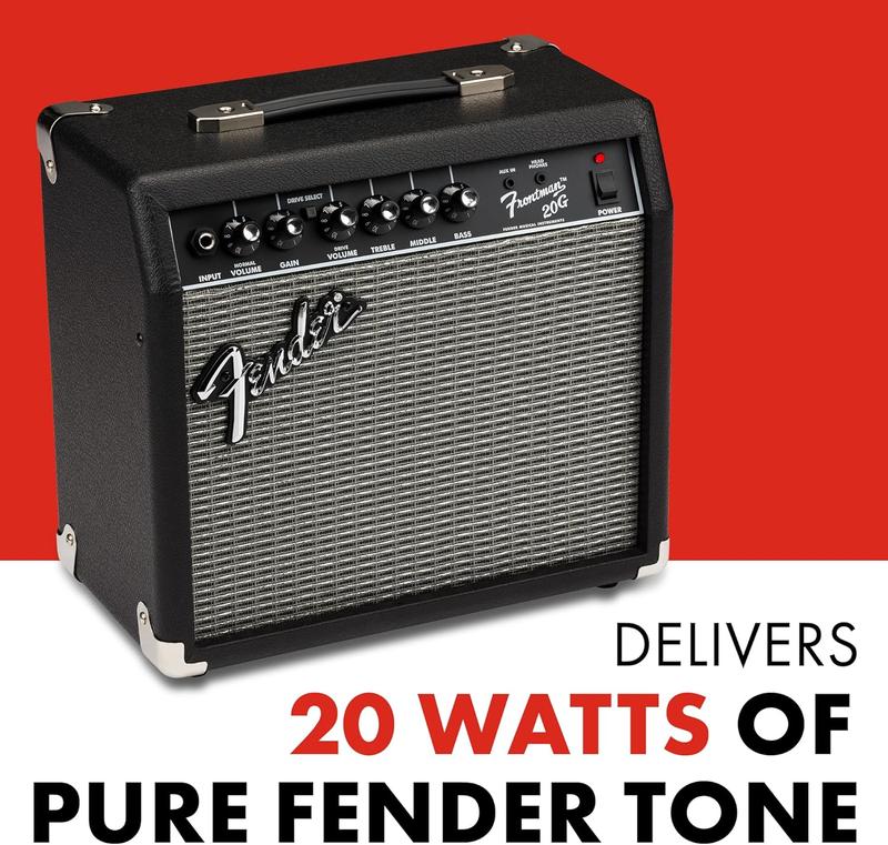 Frontman 20G Guitar Amp, 20 Watts, with 2-Year Warranty 6 Inch Fender Special Design Speaker, 10x16x16 inches