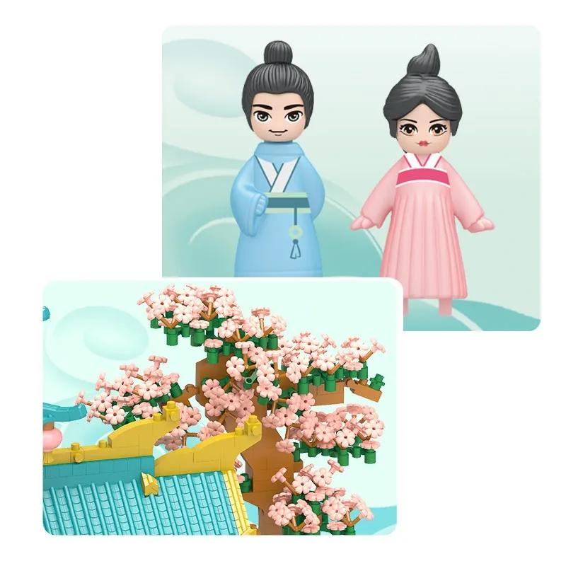 Mini Sakura House Tree Chinese Classical Garden Building Blocks Set Flowers House Street View Bricks for Adults Gifts 2350PCS Home Decor Architecture