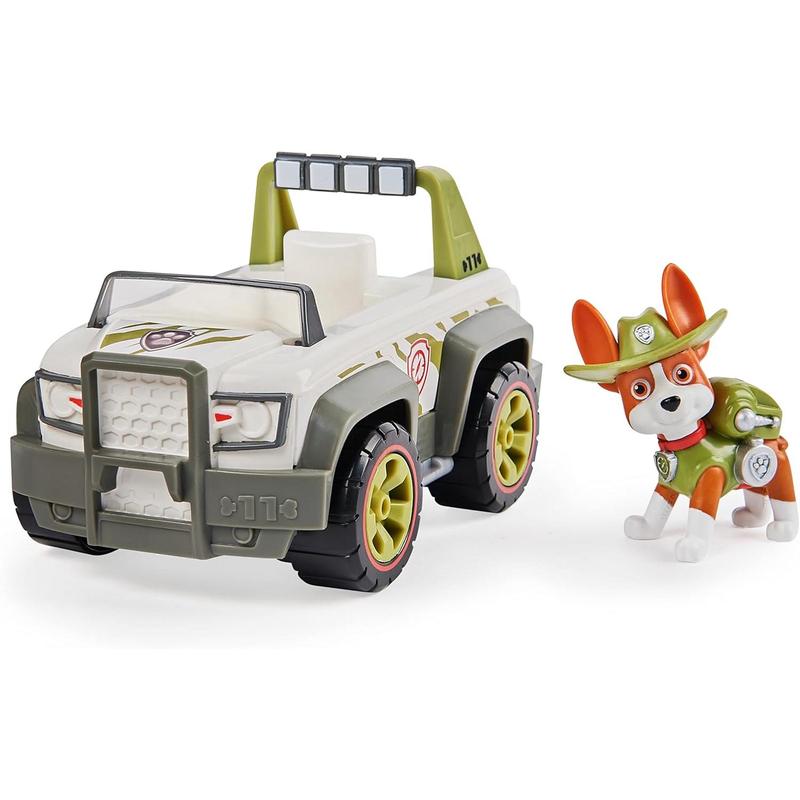 Paw Patrol, Tracker’s Jungle Cruiser Vehicle with Collectible Figure, for Kids Aged 3 and up