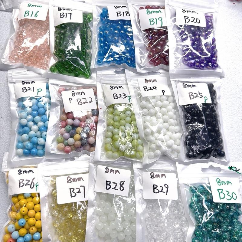 DIY 50pcs glass beads Natural semi-finished porcelain beads for bracelet necklace making