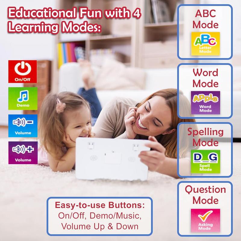 Kids Learning Tablet – ABC, 123, Word, Spell & Quiz Modes – Fun Educational Toy for Early Childhood Development