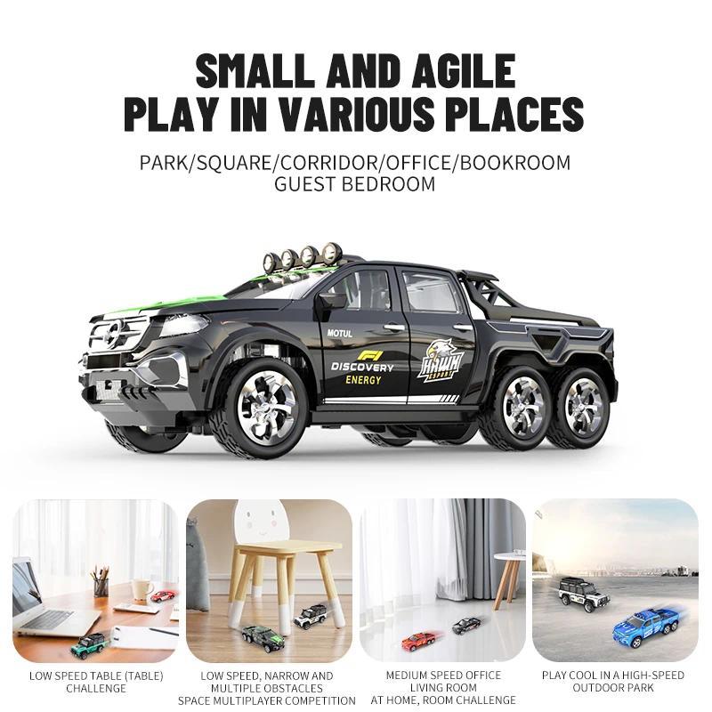 OEIN 1 64 Mini RC Drift Car, Tiny Alloy Truck, Remote Control Off-Road Vehicle, USB Rechargeable, Toys for Kids Adult, Christmas Birthday Gift for Boys Children, Electric Toys 2.4GHz Control for Ultimate Playtime Indoor Outdoor Fun, RC Drift Hobby