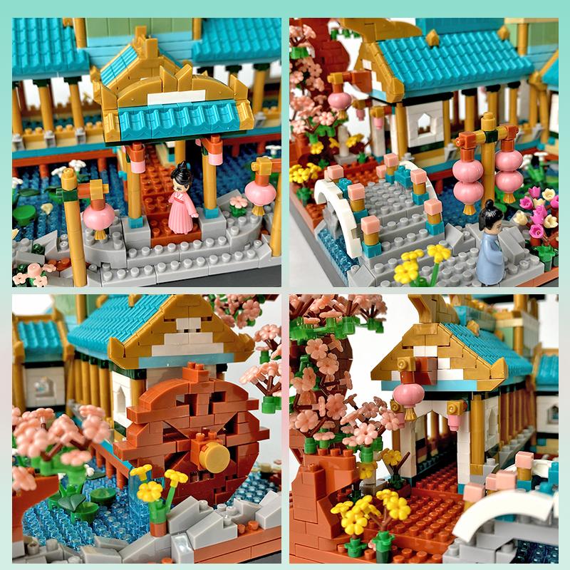 Mini Sakura House Tree Chinese Classical Garden Building Blocks Set Flowers House Street View Bricks for Adults Gifts 2350PCS Home Decor Architecture