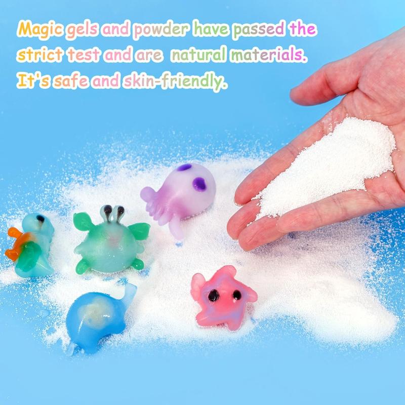 [LIMITED OFFER] Magic Water Elf Toy Kit, Aqua Fairy Water Gel Kit with 10 Magic Gels, 6 Sea Creature Molds. Christmas Gifts, Birthday Gifts, Party Favors, Arts & Crafts DIY STEM Kits for Kids (10 Colors)